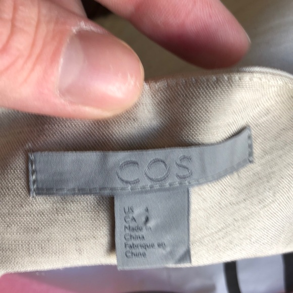 COS short sleeve satin linen jacket - Picture 3 of 4